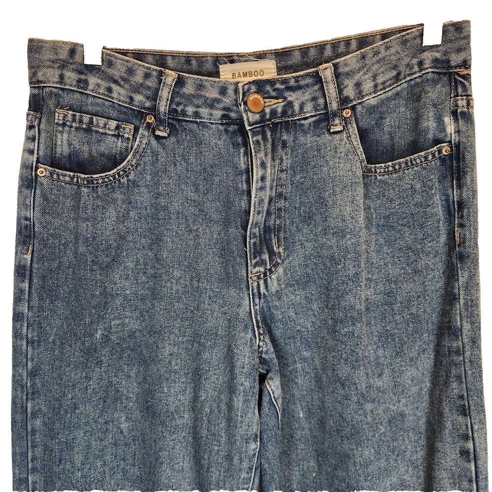 Bamboo Women's Wide Leg Jeans Size 9 / 29 Blue 100% Cotton Rigid Denim - Picture 4 of 6